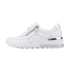 Waldlaufer kényelmi fűzős cipzáras cipő H-Clara bőr fehér ezüst