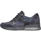 Waldlaufer kényelmi fűzős cipzáras cipő H-Clara velúr/nubuk kék