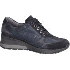 Waldlaufer kényelmi fűzős cipzáras cipő H-Clara velúr/nubuk kék