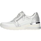 Waldlaufer Ortho Tritt fűzős cipzáras cipő H-Clara bőr/sztreccs fehér ezüst