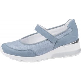   Waldlaufer Ortho Tritt tépőzáras balerina H-Clara nubuk/sztreccs kék