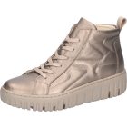 Waldlaufer kényelmi fűzős cipzáras bokacsizma H-Livia fényes bőr arany