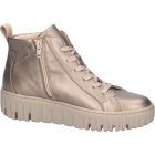 Waldlaufer kényelmi fűzős cipzáras bokacsizma H-Livia fényes bőr arany