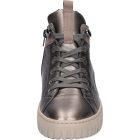 Waldlaufer kényelmi fűzős cipzáras bokacsizma H-Livia fényes bőr bronz szürke