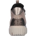 Waldlaufer kényelmi fűzős cipzáras bokacsizma H-Livia fényes bőr bronz szürke