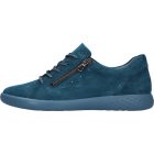 Waldlaufer kényelmi fűzős cipzáras cipő H-Cloé velúr zöldeskék