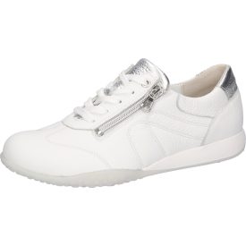   Waldlaufer kényelmi fűzős cipzáras cipő H-Poppy szarvasbőr fehér ezüst