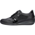 Waldlaufer kényelmi fűzős cipzáras cipő Himona bőr/lakkbőr fekete