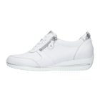 Waldlaufer kényelmi fűzős cipzáras cipő Himona szarvasbőr fehér ezüst