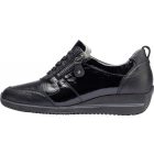 Waldlaufer kényelmi fűzős cipzáras cipő Himona bőr/lakkbőr fekete