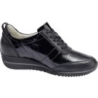 Waldlaufer kényelmi fűzős cipzáras cipő Himona bőr/lakkbőr fekete