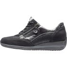 Waldlaufer kényelmi fűzős cipzáras cipő Himona nubuk/lakkbőr fekete szürke