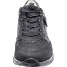 Waldlaufer kényelmi fűzős cipzáras cipő Himona nubuk/lakkbőr fekete szürke