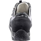 Waldlaufer kényelmi fűzős cipzáras cipő Himona nubuk/lakkbőr fekete szürke