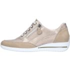 Waldlaufer kényelmi fűzős cipzáras cipő Himona nubuk/bőr bézs drapp