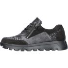 Waldlaufer kényelmi fűzős cipzáras cipő H-Ajala velúr/bőr fekete