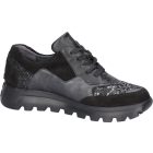 Waldlaufer kényelmi fűzős cipzáras cipő H-Ajala velúr/bőr fekete