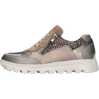 Waldlaufer kényelmi fűzős cipzáras cipő H-Ajala bőr/velúr bézs drapp bronz