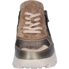 Waldlaufer kényelmi fűzős cipzáras cipő H-Ajala bőr/velúr bézs drapp bronz