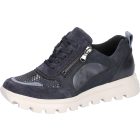 Waldlaufer Ortho Tritt fűzős cipzáras cipő H-Ajala velúr/bőr/sztreccs kék