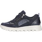 Waldlaufer Ortho Tritt fűzős cipzáras cipő H-Ajala velúr/bőr/sztreccs kék