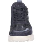 Waldlaufer Ortho Tritt fűzős cipzáras cipő H-Ajala velúr/bőr/sztreccs kék