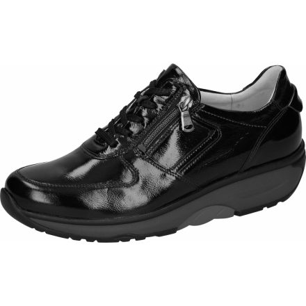 Waldlaufer dynamic gördülő talpú fűzős cipzáras cipő H-Sonja lakkbőr fekete