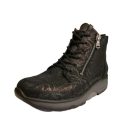 Waldlaufer dynamic gördülő talpú fűzős cipzáras bokacsizma H-Sonja bőr mintás fekete