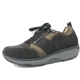   Waldlaufer dynamic gördülő talpú fűzős cipzáras cipő H-Sonja nubuk/sztreccs barna