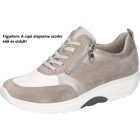 Waldlaufer dynamic gördülő talpú fűzős cipzáras cipő H-Sonja velúr/bőr/sztreccs szürke fehér drapp
