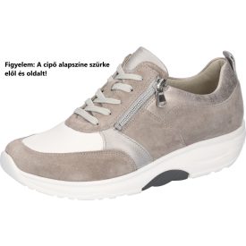   Waldlaufer dynamic gördülő talpú fűzős cipzáras cipő H-Sonja velúr/bőr/sztreccs szürke fehér drapp
