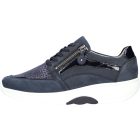 Waldlaufer dynamic gördülő talpú fűzős cipzáras cipő H-Sonja nubuk/lakkbőr/sztreccs sötétkék