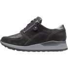 Waldlaufer Ortho Tritt fűzős cipzáras Hiroko-Soft nubuk/sztreccs/lakkbőr fekete