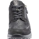 Waldlaufer Ortho Tritt fűzős cipzáras Hiroko-Soft nubuk/sztreccs/lakkbőr fekete