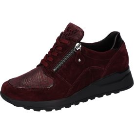   Waldlaufer Ortho Tritt fűzős cipzáras cipő Hiroko velúr/lakkbőr/sztreccs bordó