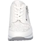 Waldlaufer Ortho Tritt fűzős cipzáras cipő Hiroko bőr/sztreccs fehér ezüst