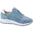 Waldlaufer Ortho Tritt fűzős cipzáras cipő Hiroko-Soft nubuk/sztreccs kék fehér